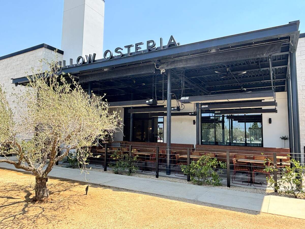 Willow Osteria’s patio overlooks the sunset at Willow and Shepherd avenues in Clovis.