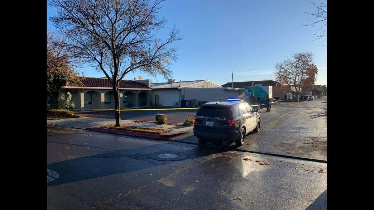 Los Banos police are shown investigating after a woman was found dead in an alleyway, in the area of 4th Street and I Street.