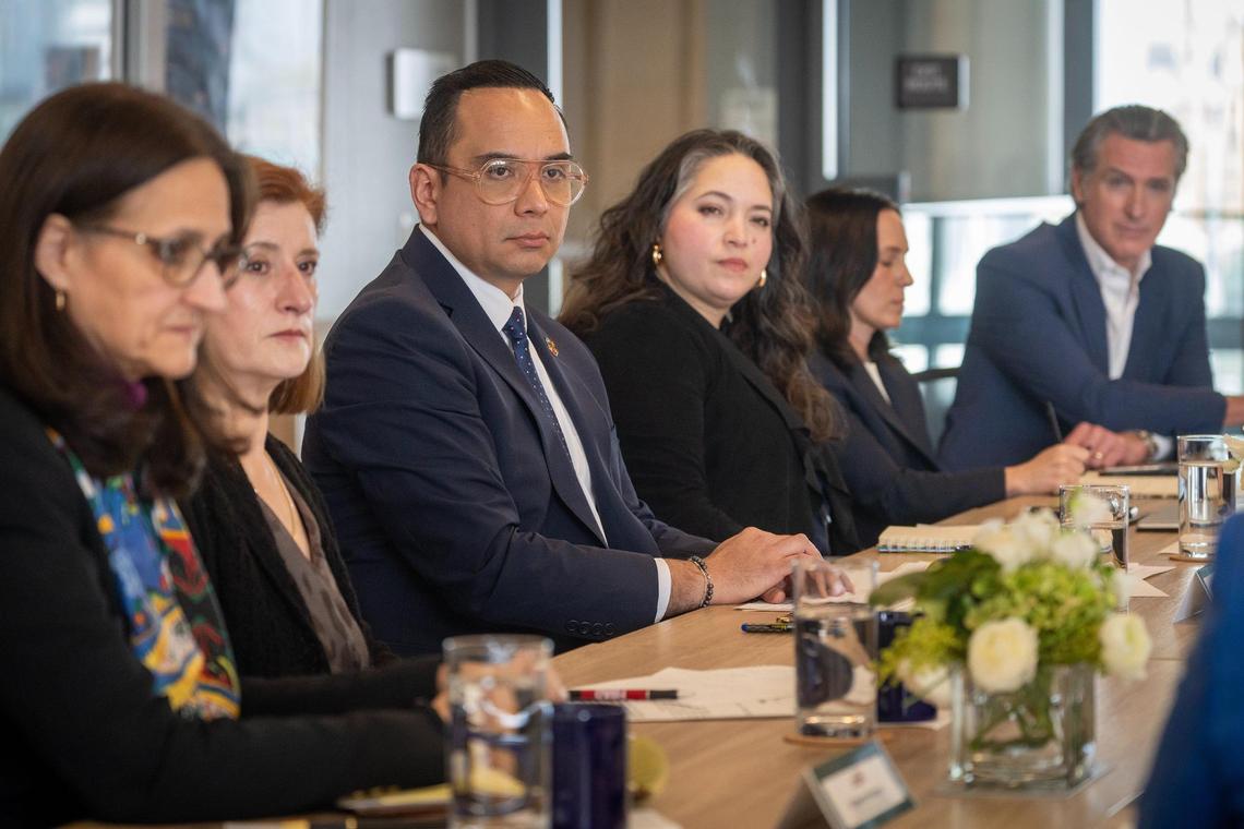 Gov. Gavin Newsom (right) and his team met with the heads of the 10 Mexican Consulates in California on March 10 in Sacramento.