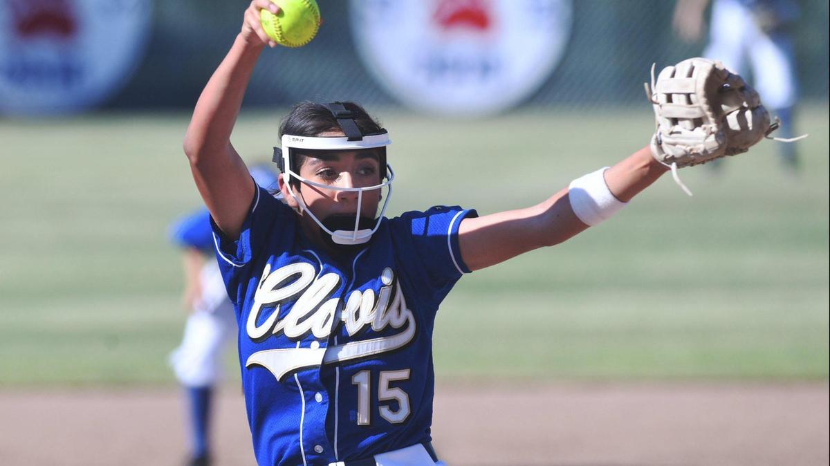 Clovis High’s Lauryn Carranco pitches to Buchanan in the Central Section Division I semifinal game Tuesday, May 24, 2022 in Clovis. Clovis advanced after defeating the Bears 9-0.