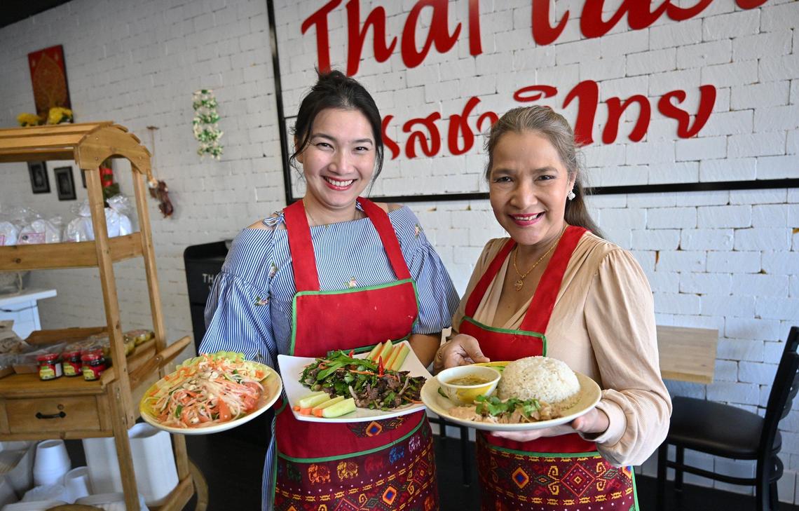 Muanfan Shoatnanon, right, and Natcha Passa, left, have opened Thai Taste, a new restaurant serving authentic Thai street food, located at the corner of Bullard and Cedar avenues. Photographed Friday, June 14, 2024 in Fresno.