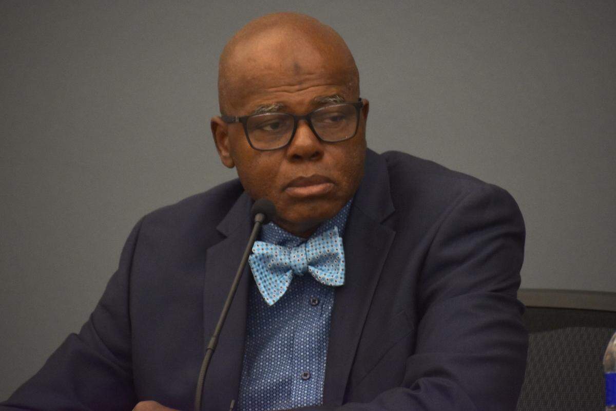 Derek Robinson is running for the District 4 seat on the Madera City Council in the November 2024 election. He is pictured during a local candidate forum Oct. 1, 2024, in Madera.