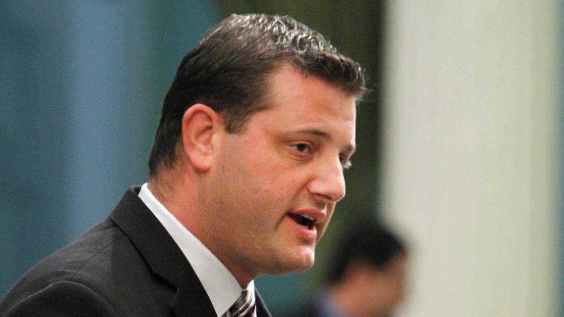 FILE - In this July 5, 2012 file photo, then-California Assemblyman, now-Rep. David Valadao, R-Calif., speaks in Sacramento, Calif. Vulnerable House incumbents are fattening their campaign accounts as the Supreme Court approaches a decision on a case that could force legislatures to reshape congressional districts in 13 states or more, perhaps in time for next years elections.