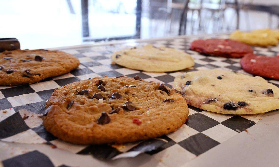 Frsh baked cookies on display for sale at Sanjay Gadh and his wife Renu Arora's Focaccia, opened almost 6 months ago. Photographed Thursday, Sept. 18, 2025 in Fresno.