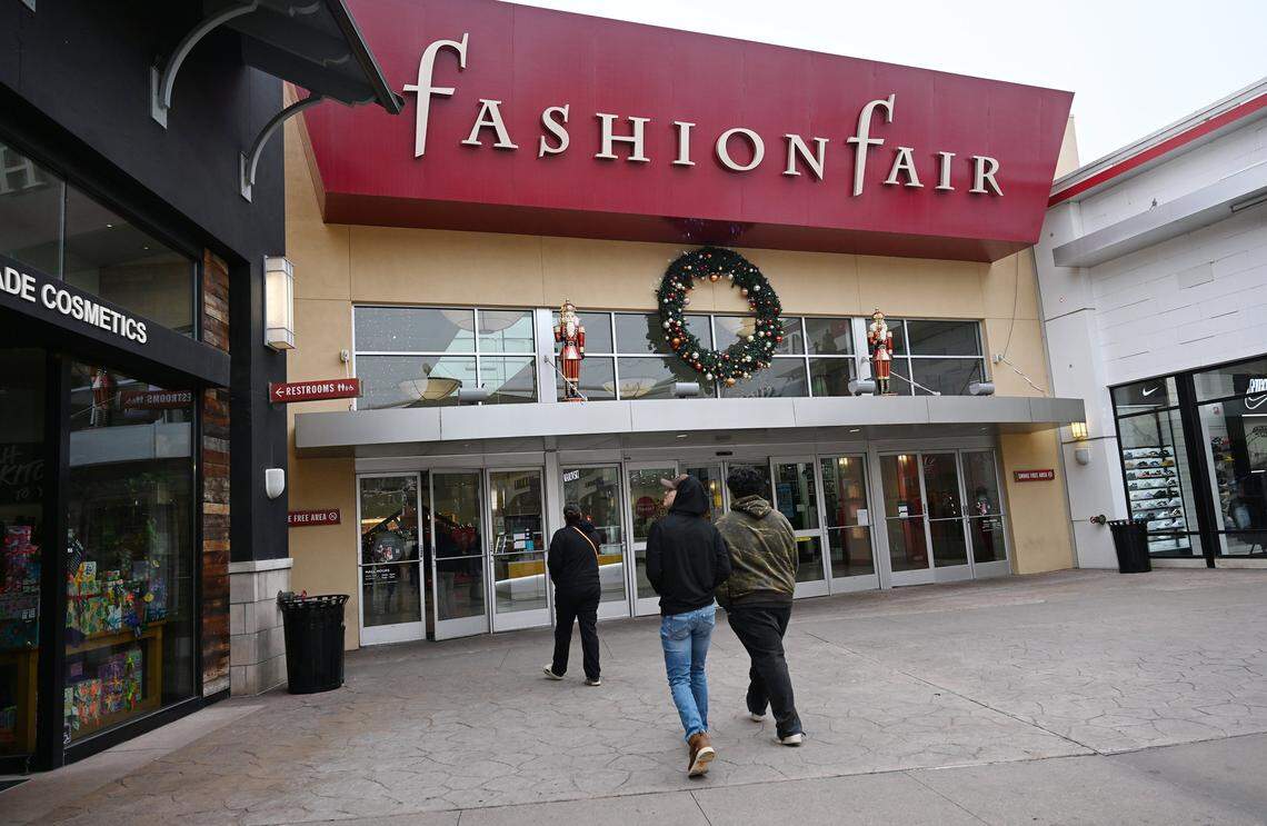 The main north entrance to Fashion Fair Mall is seen Tuesday, Dec. 9, 2025 in Fresno.