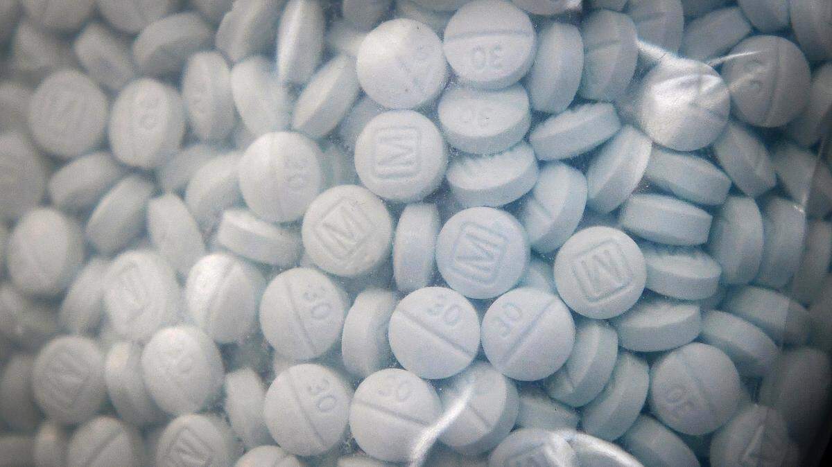 In this file photo, a bag of evidence containing the synthetic opioid fentanyl disguised as Oxycodone is shown during a press conference led by U.S. Attorney McGregor W. Scott on Wednesday, Aug. 19, 2020 to raise the public’s awareness of the danger of fentanyl as the number of overdose deaths from fentanyl rise.