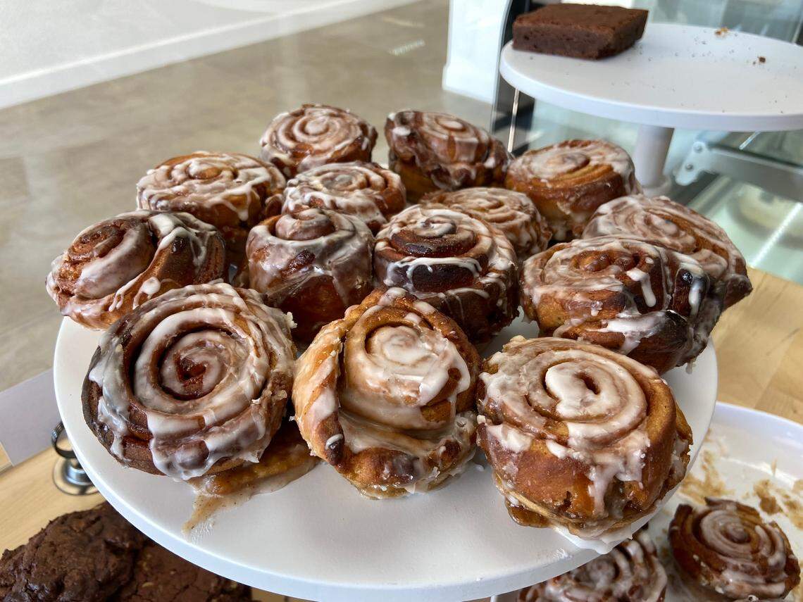 Cinnamon rolls like these at The Bakery by Indulge Right Foods are gluten-free.