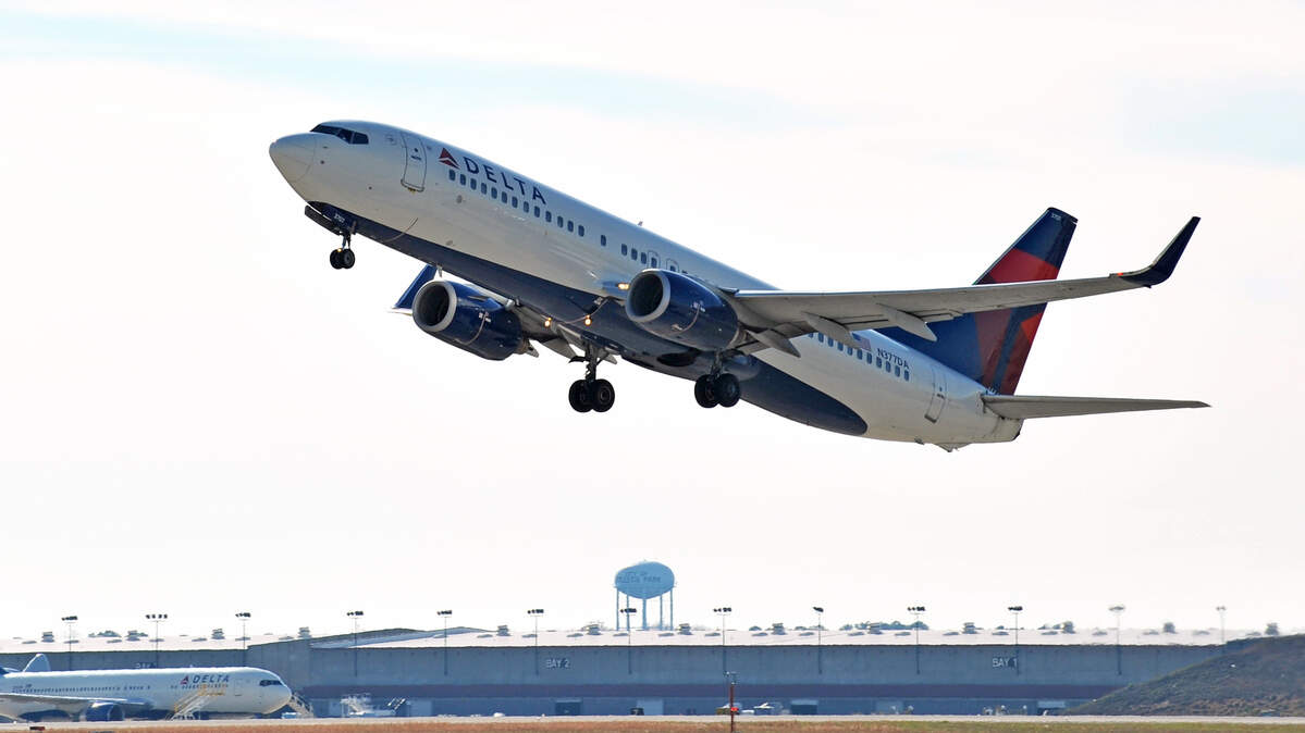 A Delta Air Lines Boeing 737-800 is shown on takeoff. Delta will begin offering nonstop flights between Hartsfield-Jackson International Airport in Atlanta, where the airline is based, and Fresno, California starting in June 2024.