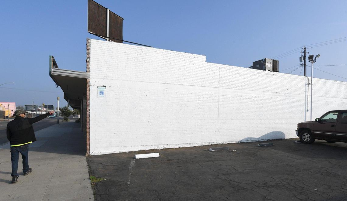 “Angelitos,” the mural painted by Omar “Super” Huerta of people killed in Fresno was painted over at 436 N. Blackstone. He doesn’t know why and is upset about it.