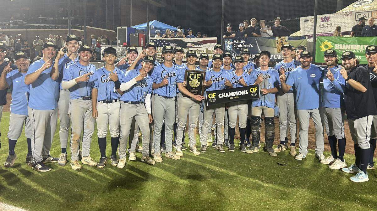 Central Valley Christian poses for a photo after winning the Central Section Division III championship.