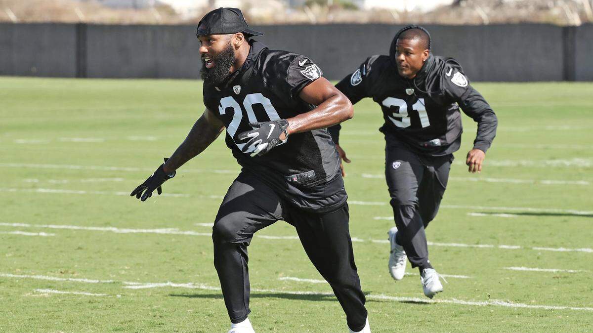 Oakland Raiders cornerback Daryl Worley, 20, practices for the first time on Wednesday, Oct. 3, 2018, since being reinstated from the suspension list by the NFL.