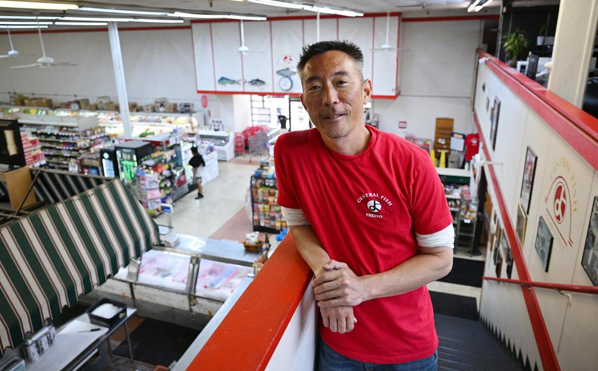 Morgan Doizaki, owner of Central Fish, talks about the history of the landmark business celebrating its 75th anniversary located in Chinatown on Tuesday, April 29, 2025 in Fresno.