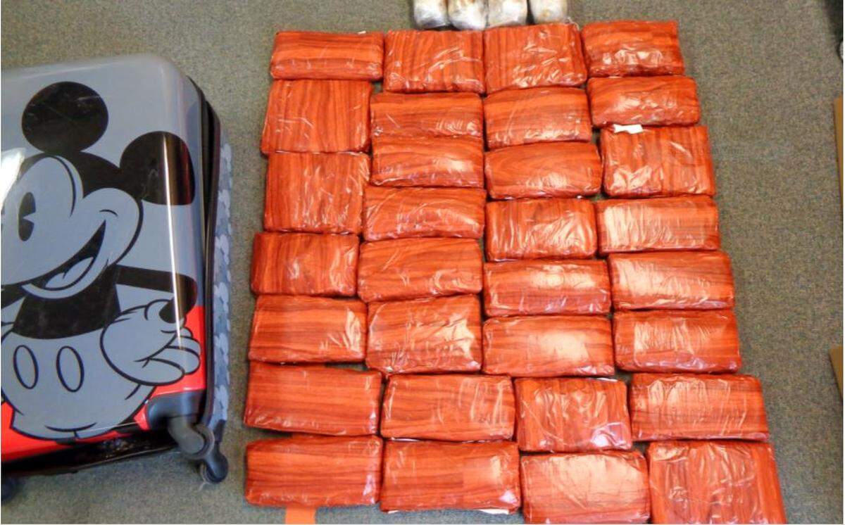 A portion of packaged methamphetamine seized by Arizona troopers after a traffic stop of Fresno-area residents on Friday, Jan. 21 near Flagstaff.