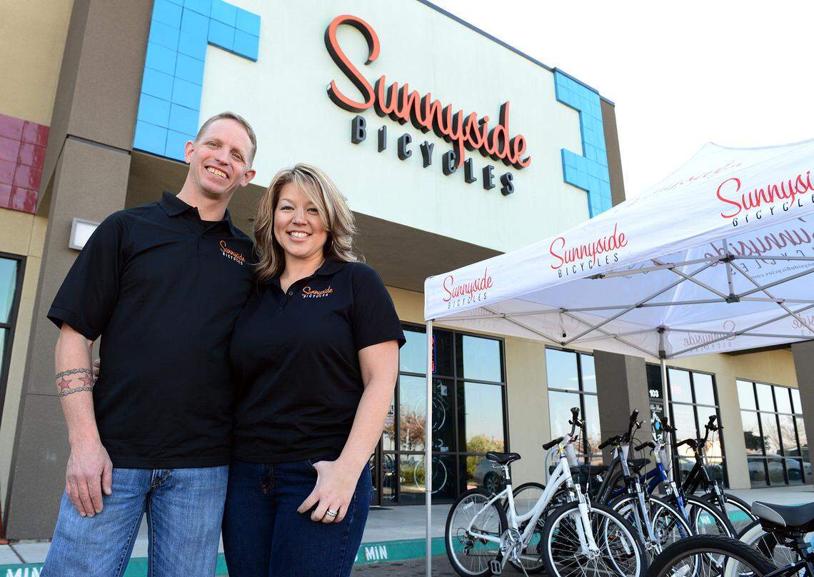 John and Vanessa McCracken, pictured in this file photo from 2014, founded Sunnyside Bicycles 2010 at Kings Canyon and Fowler in southeast Fresno.