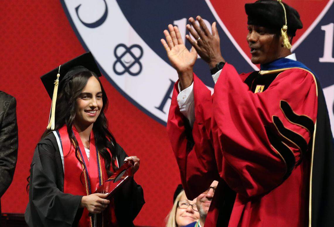 Vanessa Jauregui-Salgado earned a bachelor’s degree in Agricultural Business with a 4.0 GPA from the Fresno State College of Agricultural Sciences and Technology at the college’s graduation ceremony at the Save Mart Center on May 16, 2025. Jauregui-Salgado was named the dean’s undergraduate medalist.