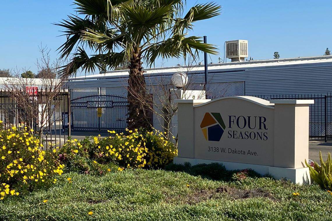 The Fresno Fire Department responded to a fire that burned a mobile home at Four Seasons mobile home park on Thursday, Feb. 17, 2022.