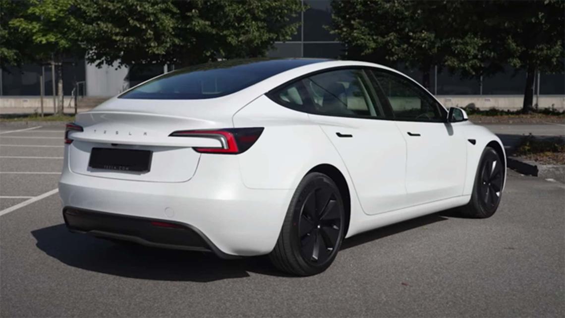 A white 2024 Tesla is said to be like the getaway car used to pick up the suspect in the murder of Caleb Quick with the help of an accomplice at the Nees and Willow McDonalds on Wednesday, April 23, 2025.