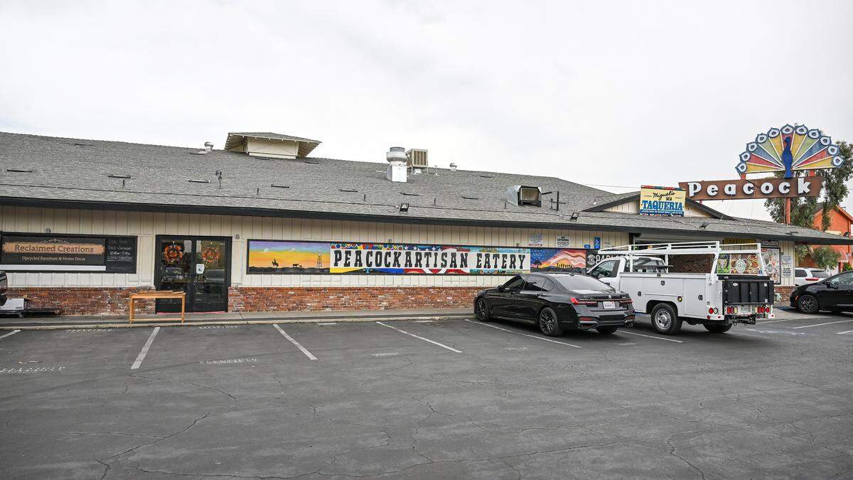 The doors to the left of the Peacock Market on Tollhouse in Clovis will be the entrance for the second South of Shaw Beer Co. location. 