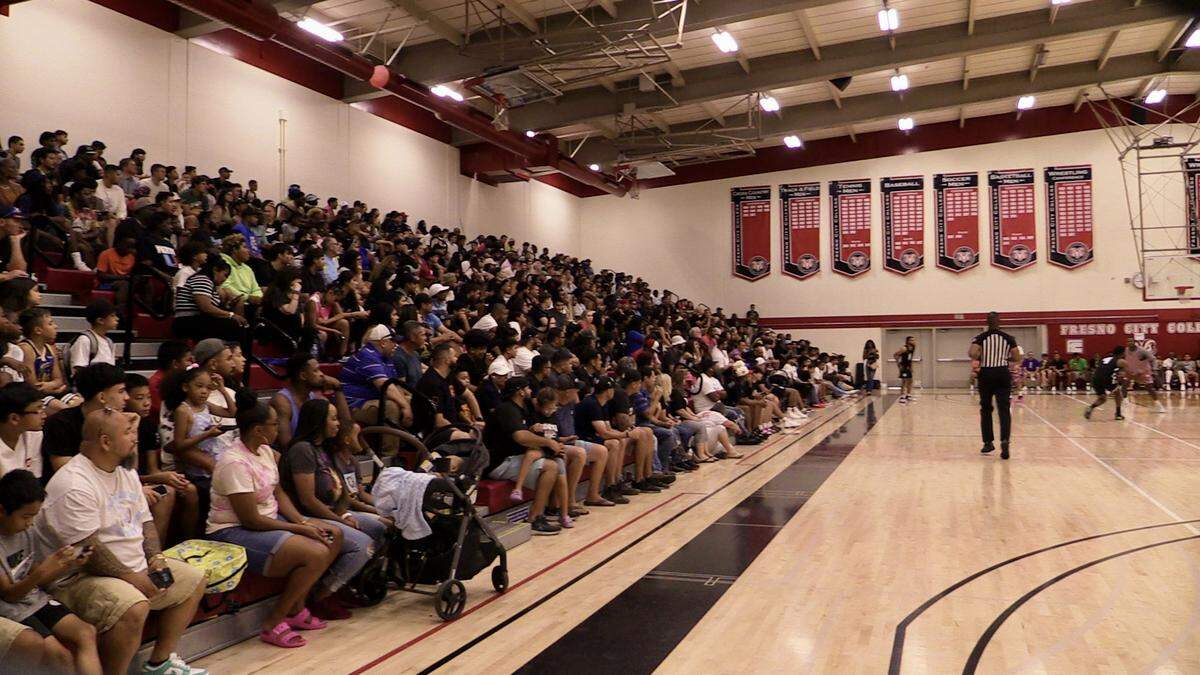 A packed crowd at Fresno City College sees Quincy Pondexter and his NBA friends take on Team Pro-Am on Sunday, July 30, 2023.