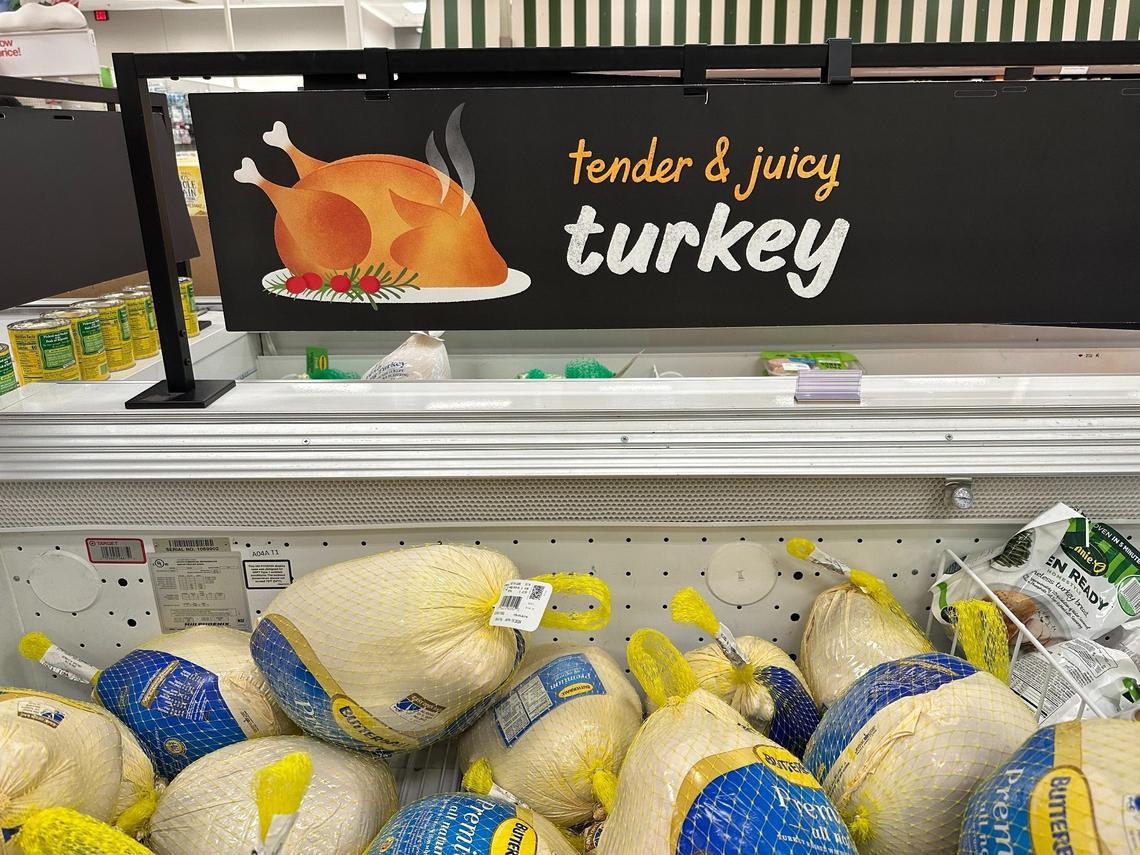 Butterball turkeys are for sale at Target in Fresno on Thursday, Nov. 21, 2024