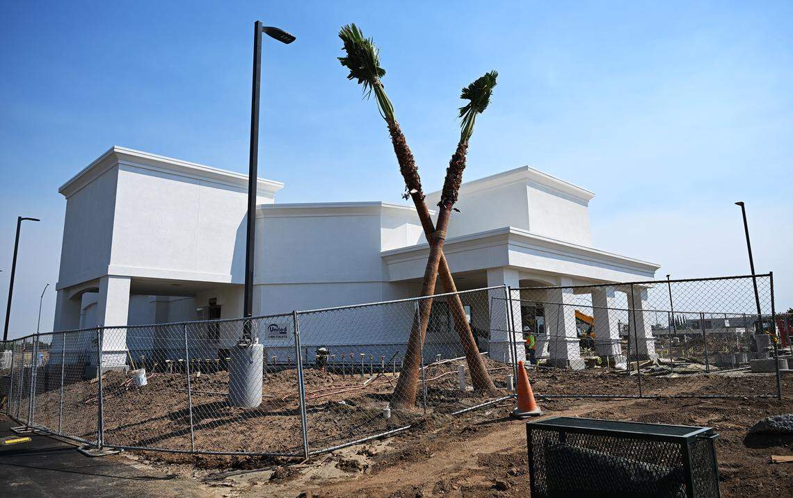 An In-N-Out is taking shape during development of Fancher Creek Town Center Wednesday, Sept. 3, 2025 in Fresno.