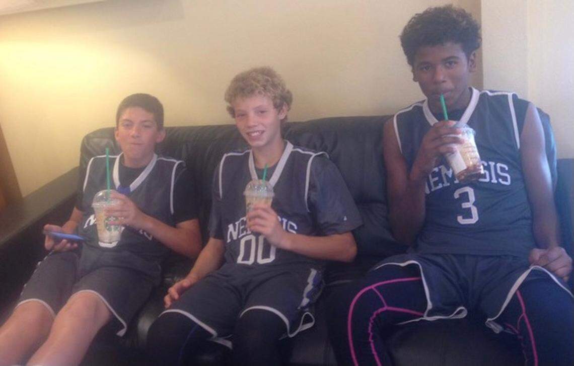 Jalen Green with former AAU Nemesis teammates Tyler Pacheco and Will Wiggins