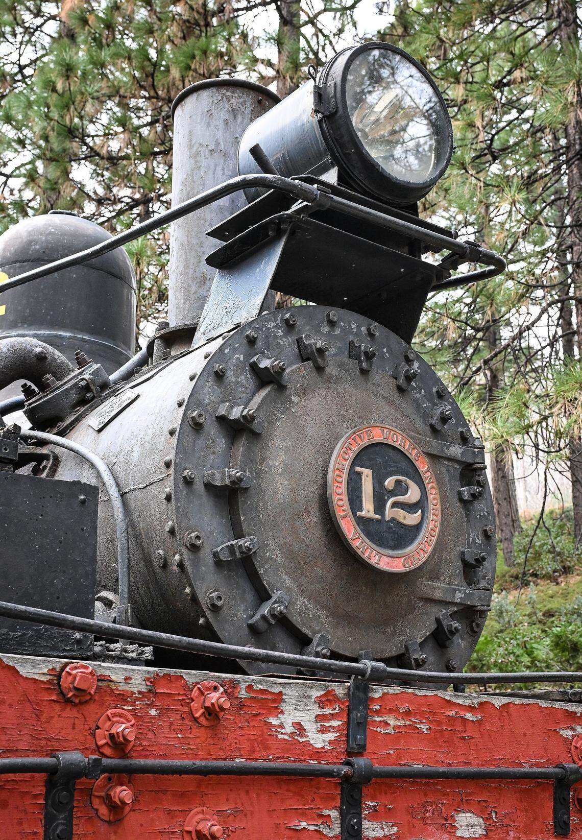 Shay #12 engine, which turns 100-years-old this year, arrives at the Yosemite Mountain Sugar Pine Railroad in Fish Camp on Monday, February. 9, 2026. It joins the railroad's two other engines, #10 and #15.