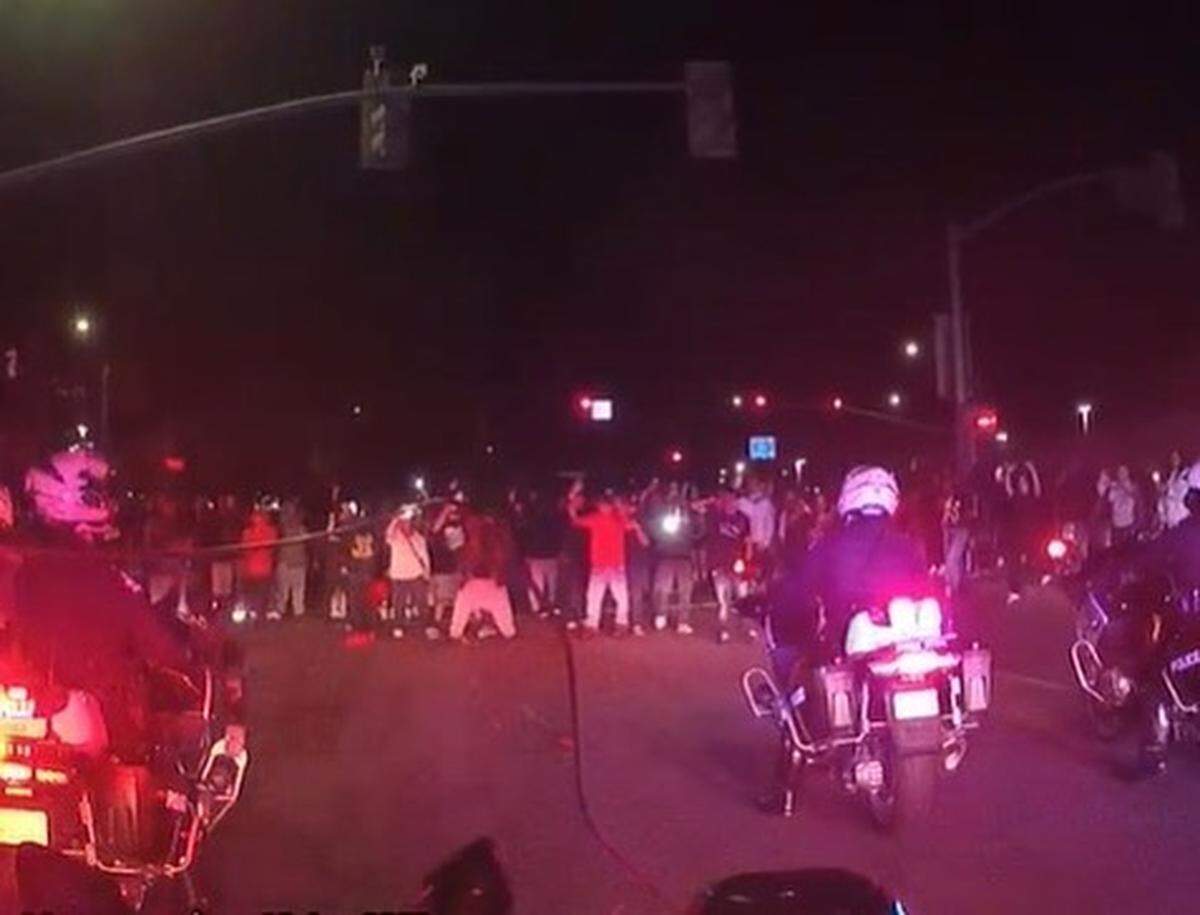 The Fresno Police Department says it broke up eight sideshows on Easter Sunday, including one at Blackstone and Nees avenues.