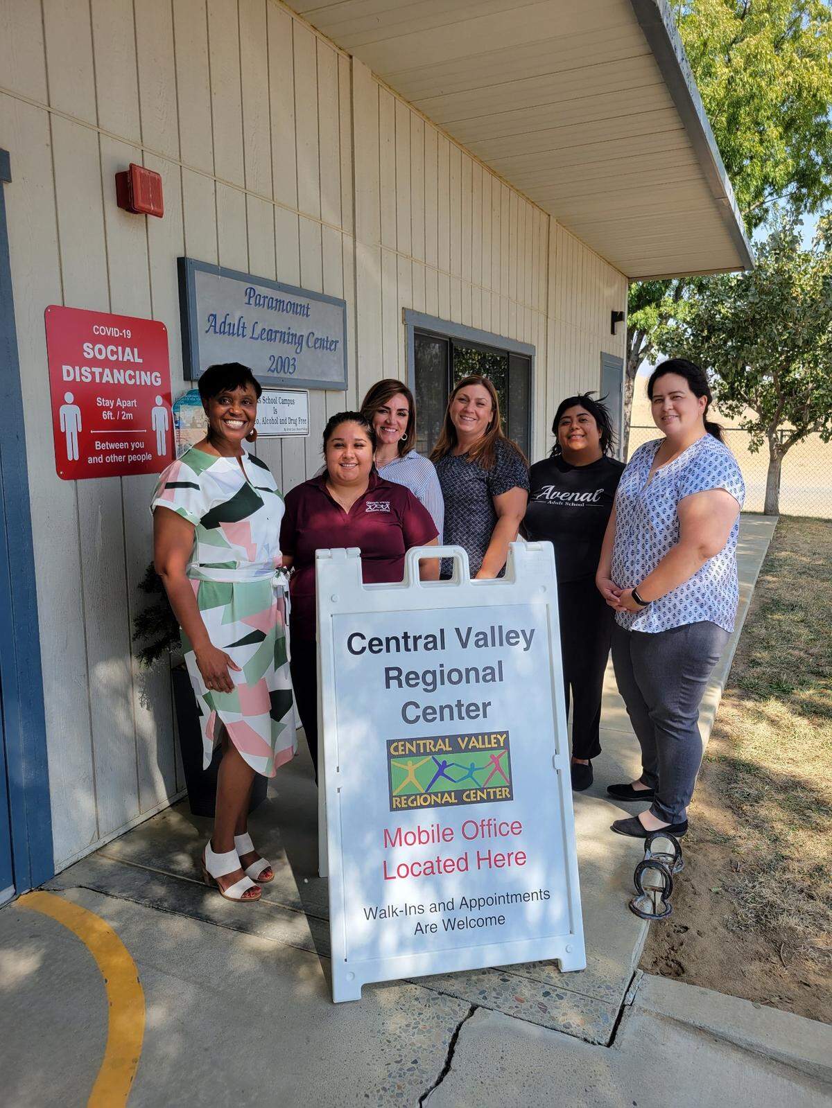 Central Valley Regional Center staff photographed in Avenal as part of the mobile regional center on wheels program. Natasha Ambriz, right, said CVRC is the only regional center in the state doing this kind of rural outreach.