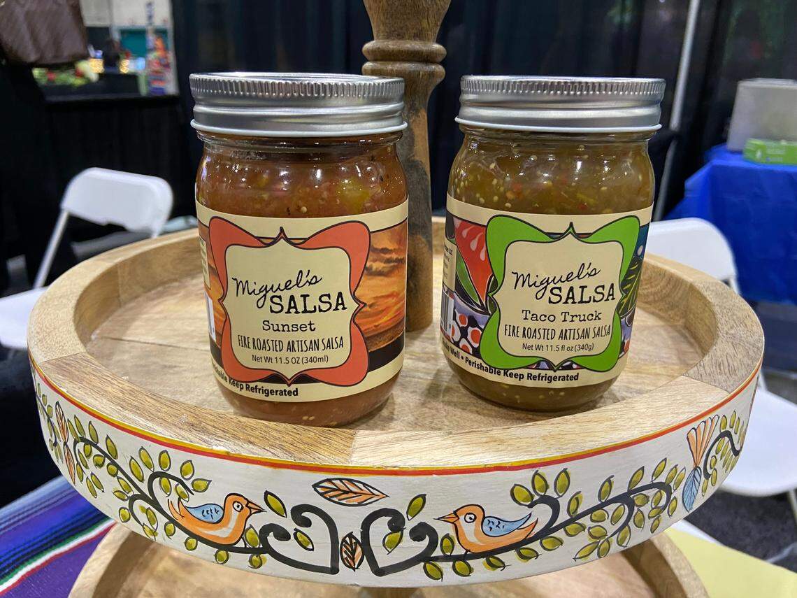 Miguel’s Salsa shared a booth with several other food producers operating out of the Clovis Culinary Center at the MADE Central California food show.