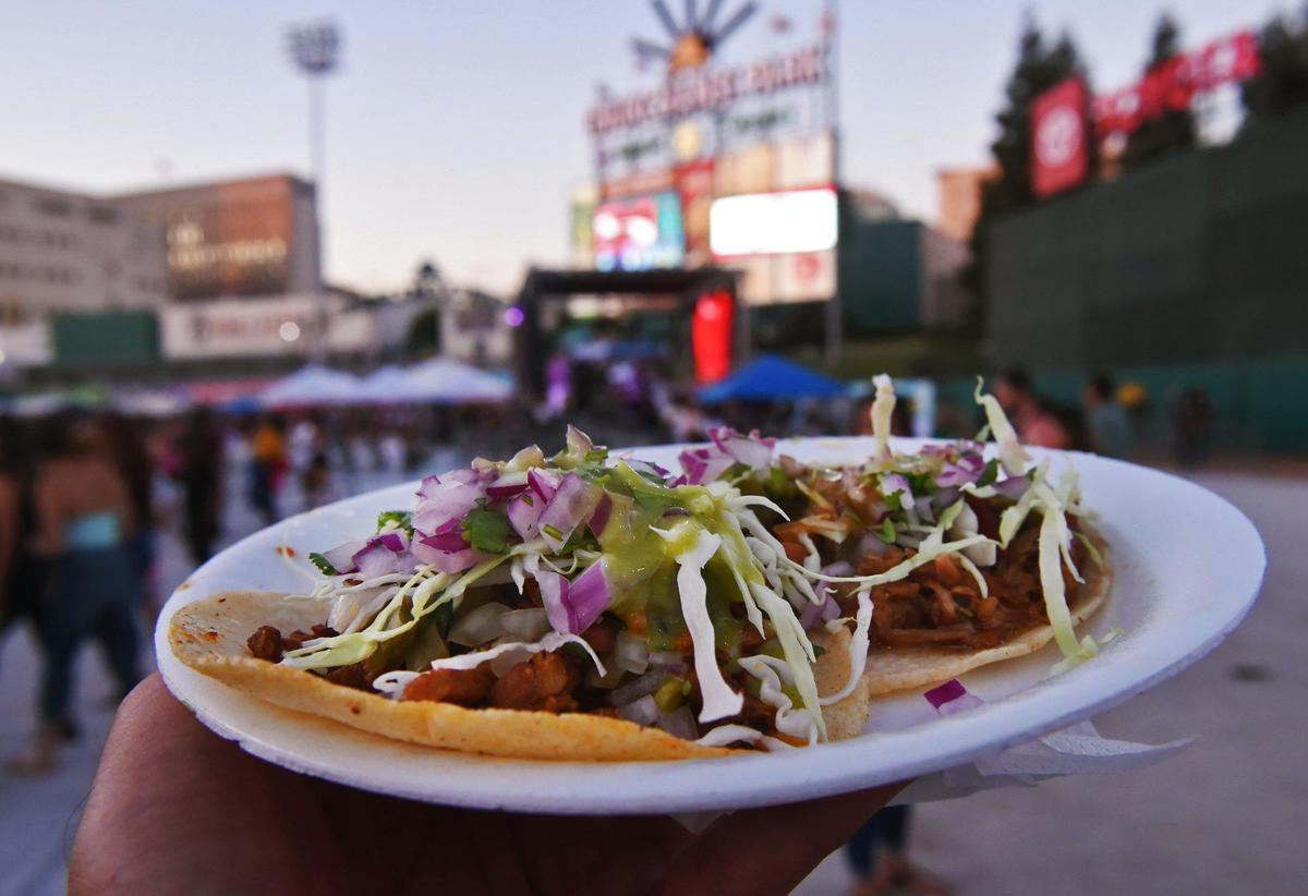 Tacos are on the menu at Taco Truck Throwdown 9, held at Chukchansi Park Saturday. Aug. 17, 2019 in Fresno.