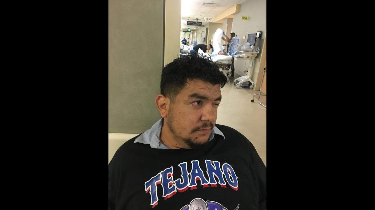 Guadalupe Lopez, 33, waits at Community Regional Medical Center for a blood draw after his arrest on Friday, Aug. 10, 2018.