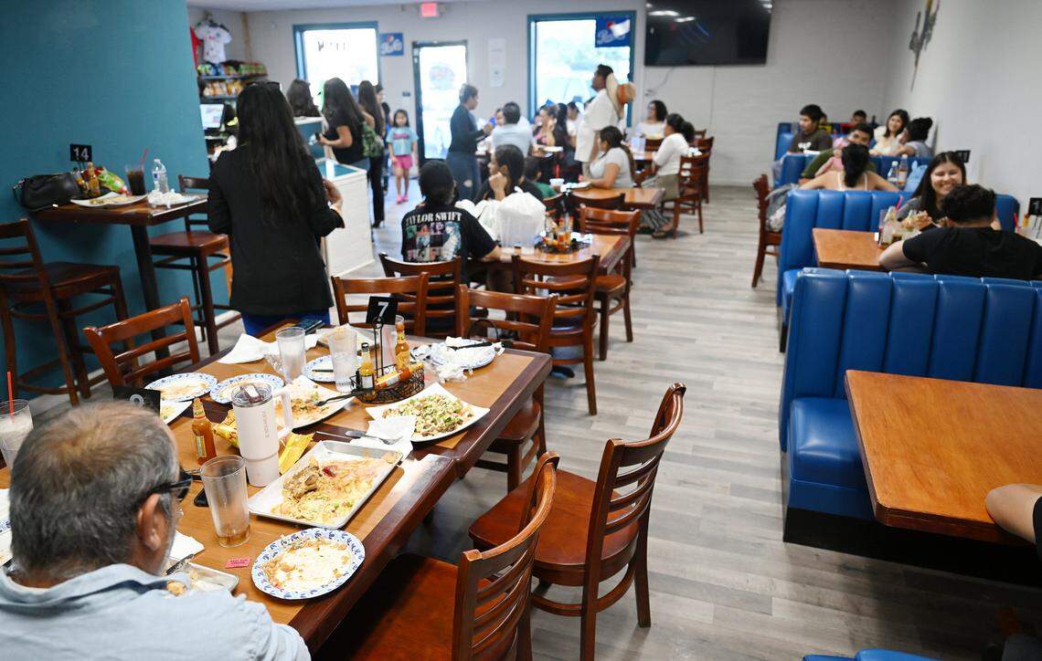 Guests enjoy Felix and Beatriz Amador's new Keidy's Restaurant on its grand opening Friday, July 11, 2025 in Fresno.