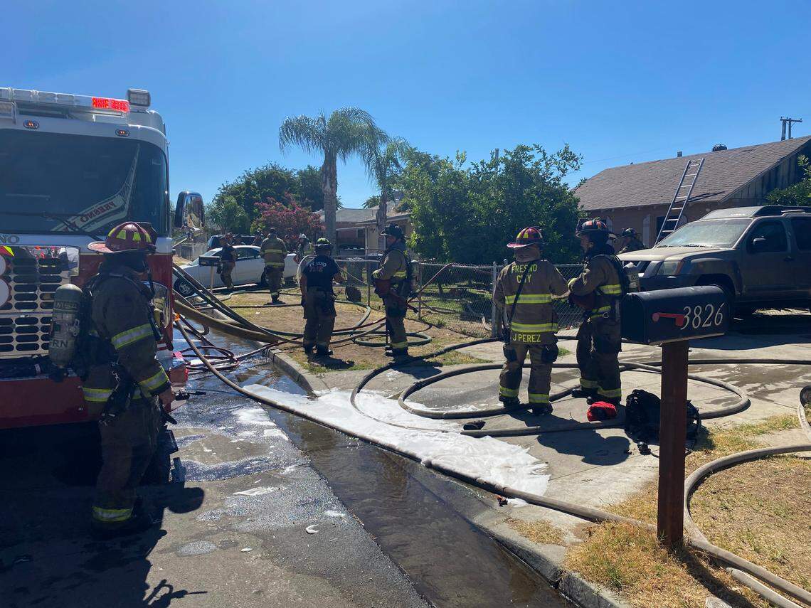 Fresno Fire Department fought a house fire on Turner Avenue near Ninth Street on Monday, July 4, 2022.