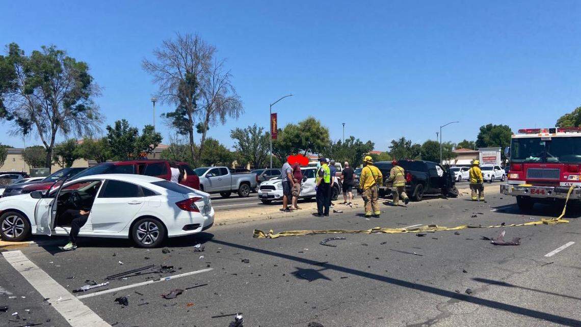 Six vehicles were involved in a crash in Clovis, California on Saturday, May 8, 2021. The Clovis Fire Department said multiple people were injured.
