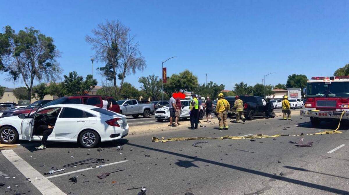 Six vehicles were involved in a crash in Clovis, California on Saturday, May 8, 2021. The Clovis Fire Department said multiple people were injured.