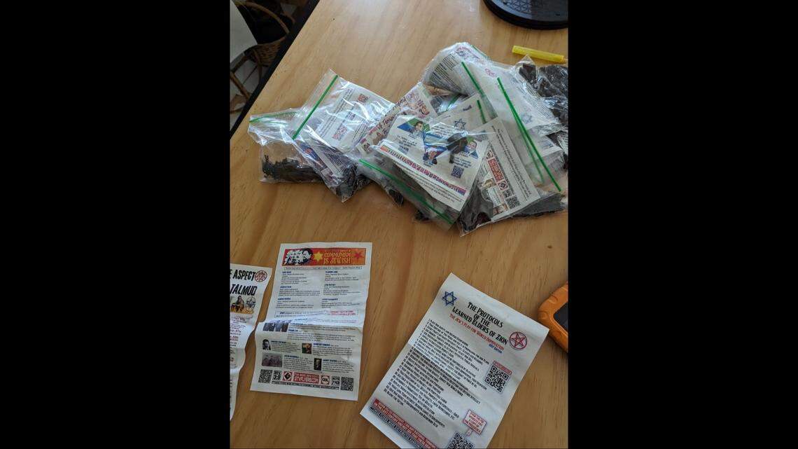 A Fresno resident said he found hate-filled propaganda strewn about his neighborhood on Friday, March 1, 2024.