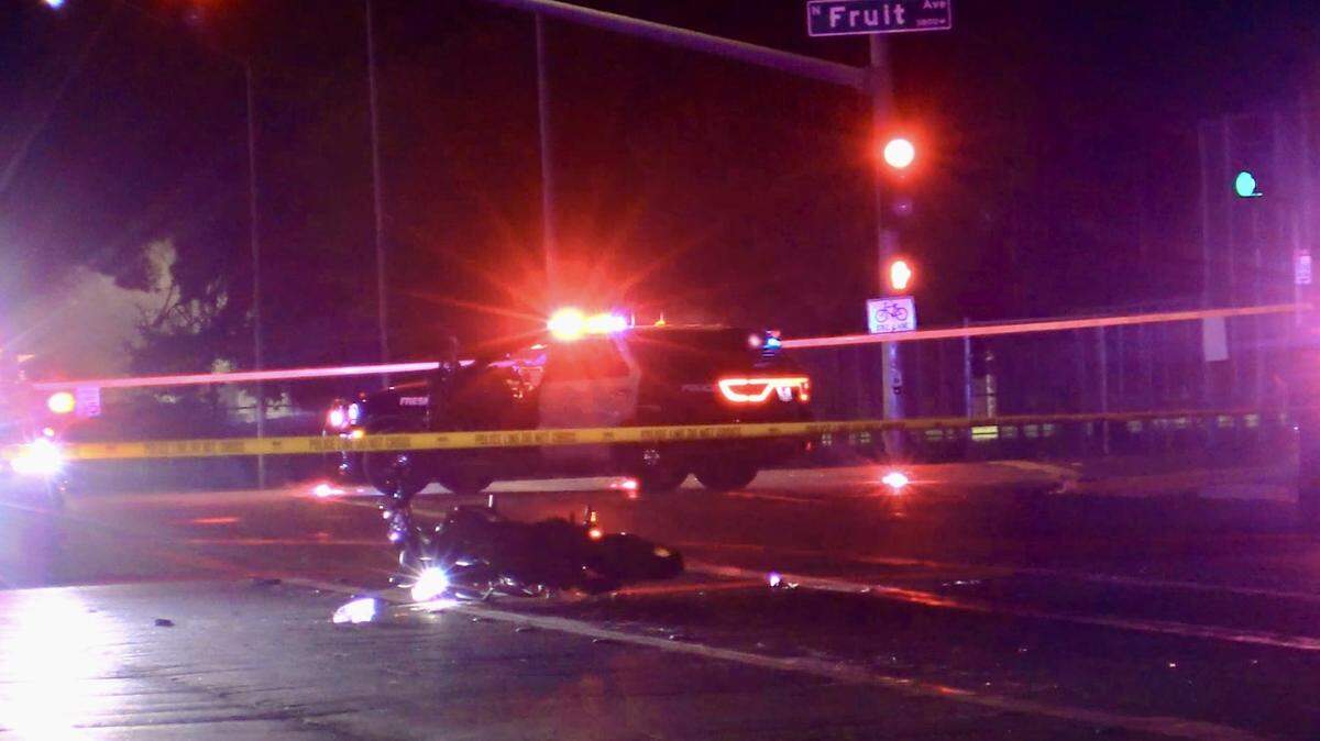 A motorcyclist was injured in a collision at Dakota and Fruit avenues in Fresno, California on Sunday, March 10, 2024.