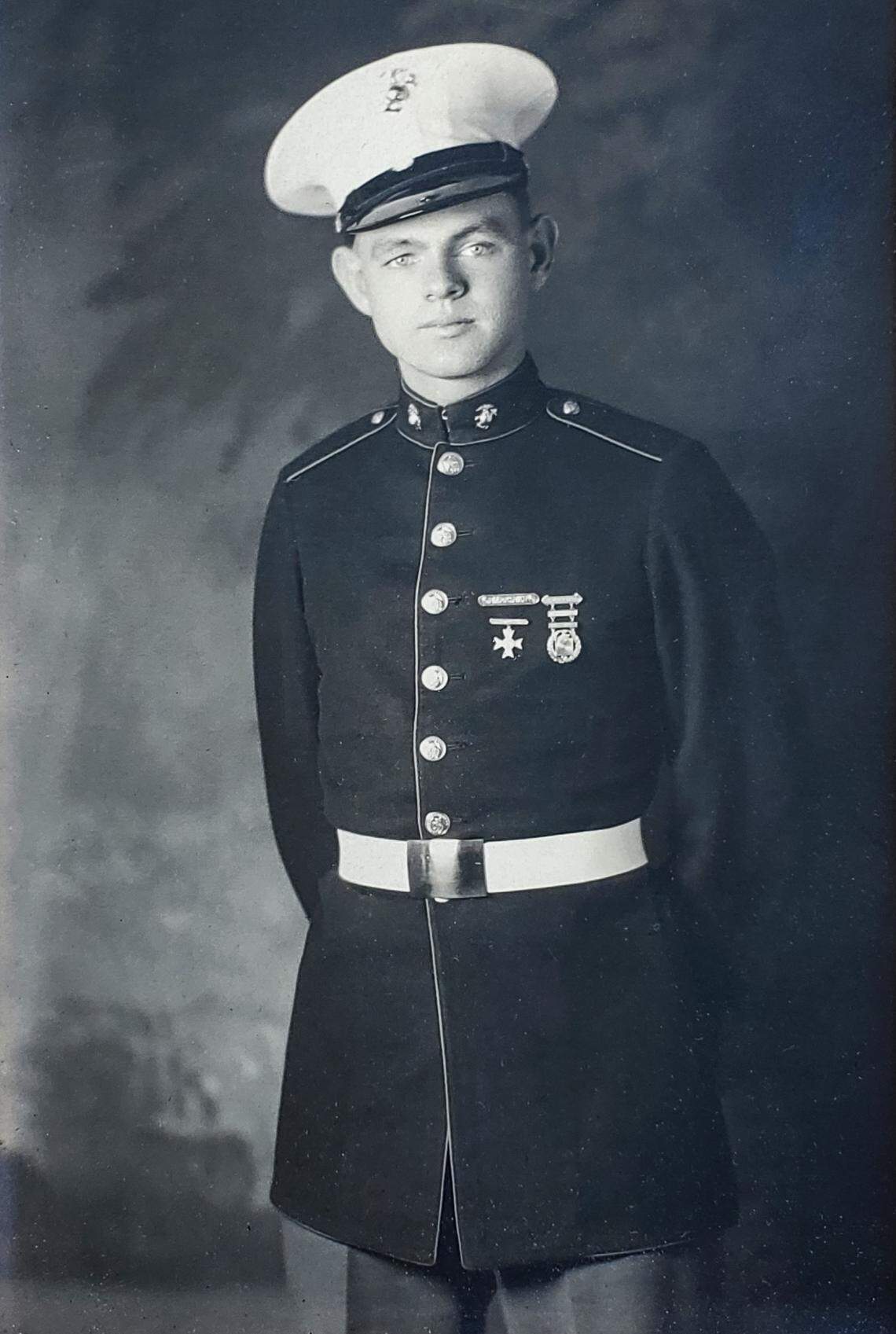 Pfc. Royal Waltz in his Marine Corps uniform.