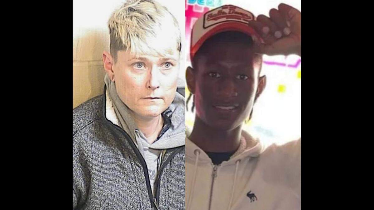 Lisa Spoors, left, is accused of murder after fatally striking 15-year-old Rashad Al-Hakim Jr., right, with a car as he crossed a street near Hoover High in Fresno.