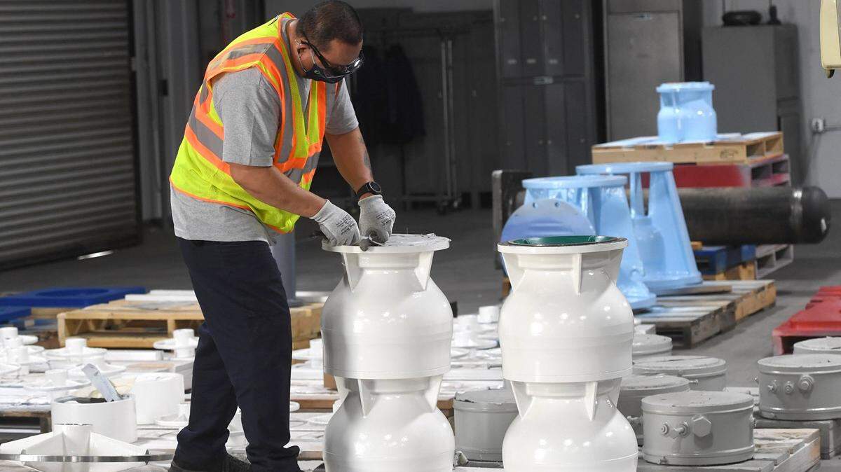 A Trillium Flow Technologies worker finishes pump fittings for shipment in this photo from 2020. Trillium, a global designer, manufacturer and aftermarket services provider of engineered valves and pumps used in energy and broader industrial applications, announced the merger of their facility in Salt Lake City, Utah to Fresno, with Fresno as its headquarters. The company currently employs 137 people in the City of Fresno and this merger is expected to generate over 50 additional jobs over five years.