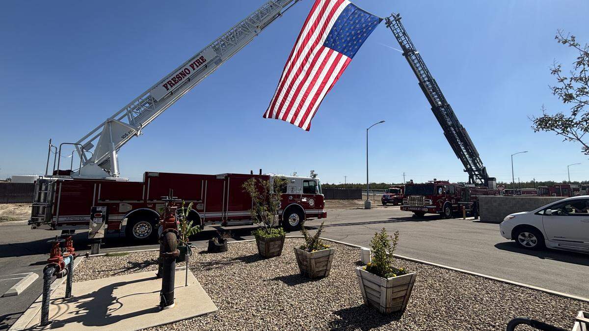A ceremonial escort was requested for transport to the Fresno County Coroner’s Office. CHP and fire personnel were present during the transfer to honor the fallen soldier.