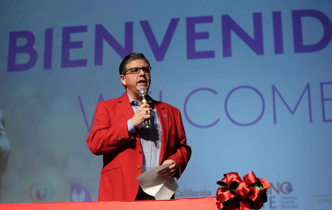 Fresno State President Joseph I. Castro gave welcoming remarks at the third annual Fería de Educación on Oct. 07-, 2017.