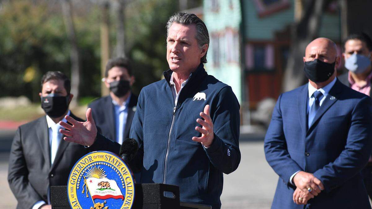 California Gov. Gavin Newsom, seen in a 2021 appearance in Fresno, has announced he is appointing Nancy Ward to lead the Governor’s Office of Emergency Services.