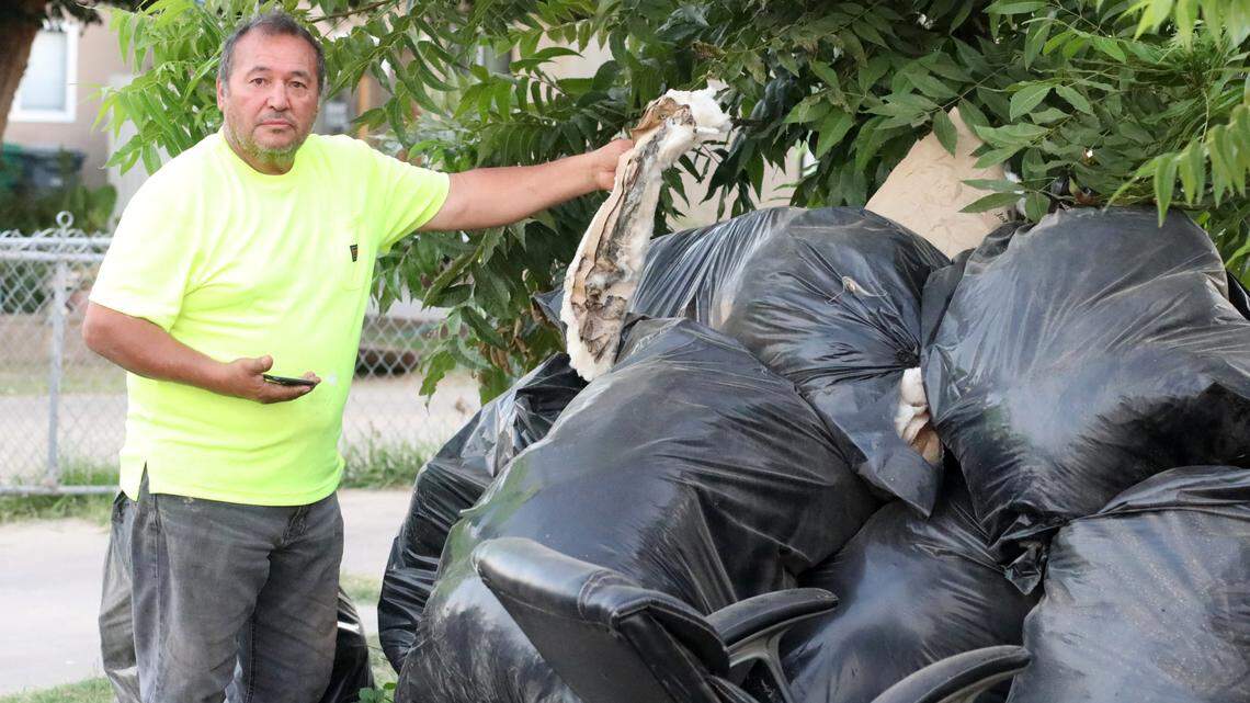 Woodlake resident Gabriel Vasquez on July 20, 2023, talked about how the winter floods affected him and his house on North Cypress Street. Many houses in the Tulare County city flooded during March rains.