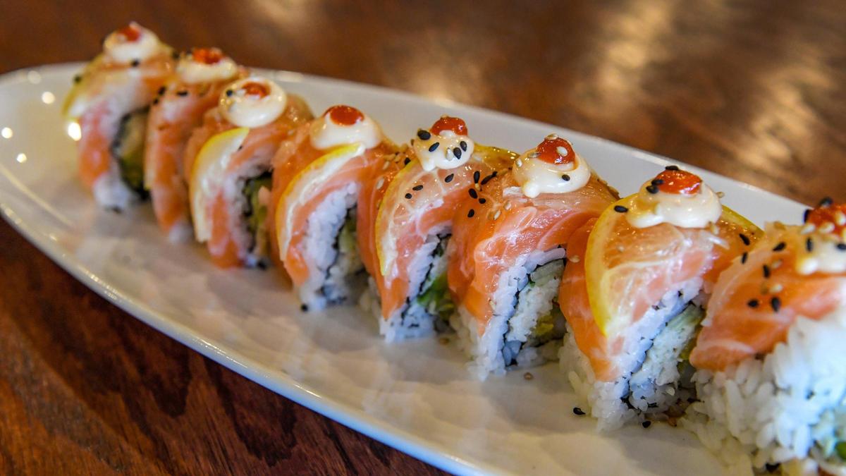 A Golden Gate signature sushi roll is prepared at Banzai, a new Japanese cuisine restaurant in the Tower District on Friday, March 26, 2021.