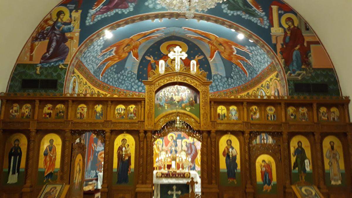 Interior of the St. Peter the Apostle Serbian Orthodox Church in Fresno.