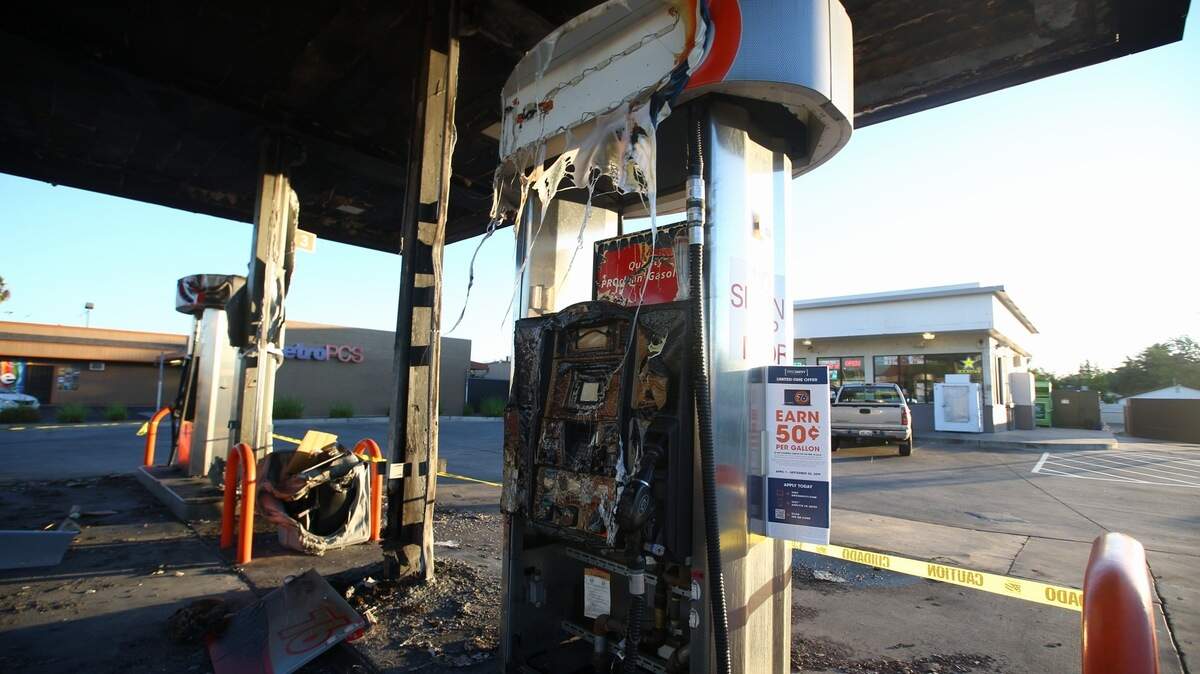 The 76 gas station near Gettysburg and Blackstone Avenue in central Fresno caught went up in flames Tuesday afternoon after a car caught on fire. It’s still unclear what caused the fire.