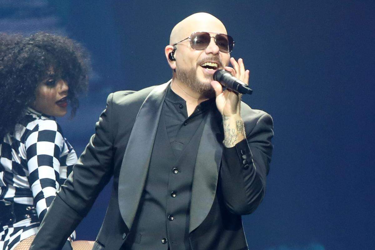 Pitbull during the second part of the Trilogy Tour 2024 with global phenomena Enrique Iglesias and Ricky Martin at the Save Mart Center in Fresno on Tuesday, Jan. 30, 2024.