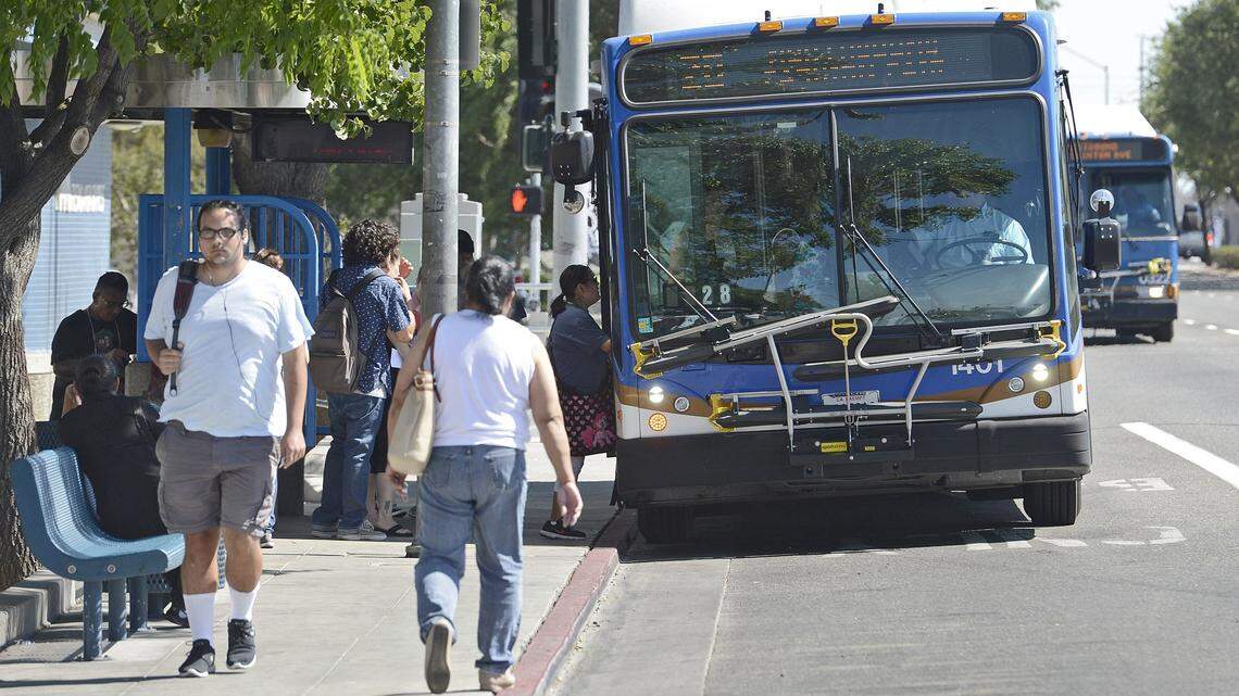 The FAX bus station at Manchester Center is one of the main hubs for the entire Fresno area transit system. 